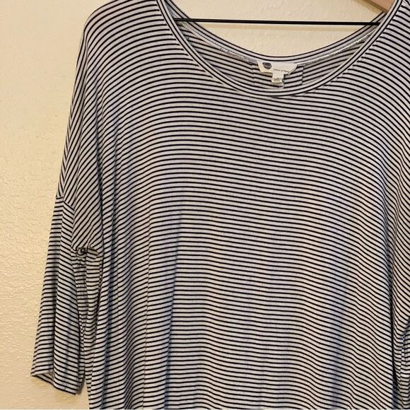 Anthropologie Floreat Striped Black and White Women's M High Low Tunic Top. - Picture 7 of 14